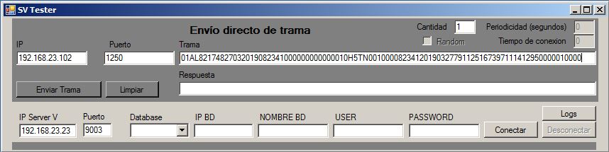 Cadena con la información a procesar ( TRAMA )